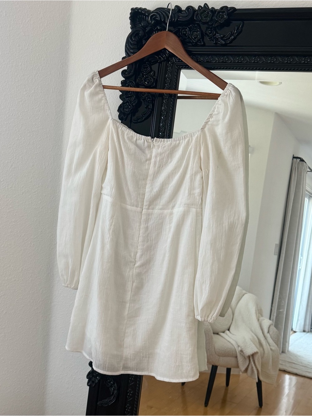 Princess Polly | Women’s Alena White Long Sleeve Mini Dress - Picture 4 of 5